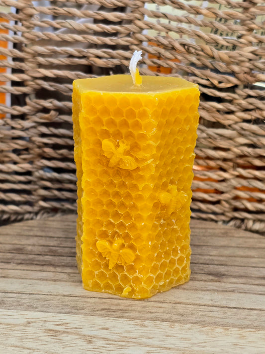 Hex Beeswax Candle