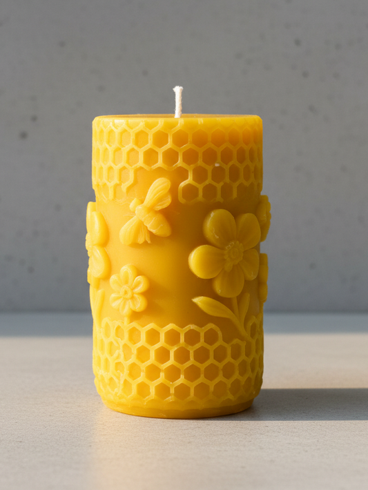 Flowers&Honeycomb Beeswax Candle