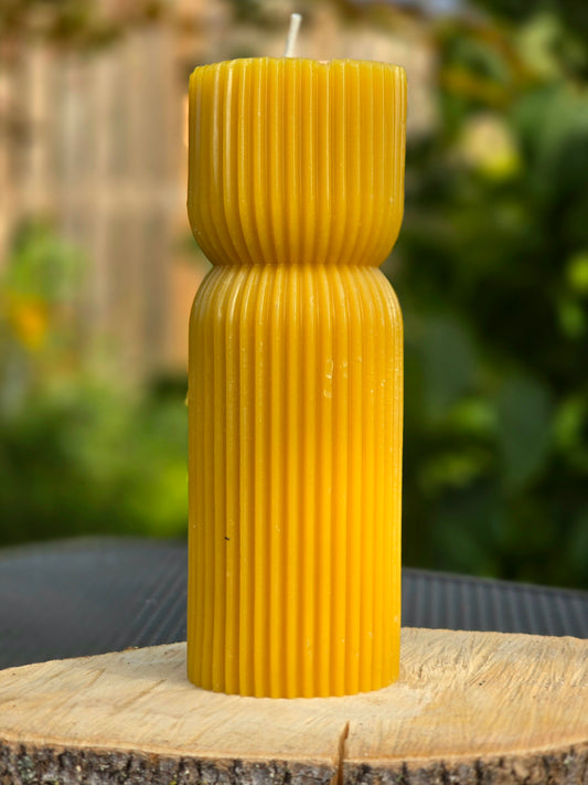 Geometric Abstract Pillar Beeswax Candle