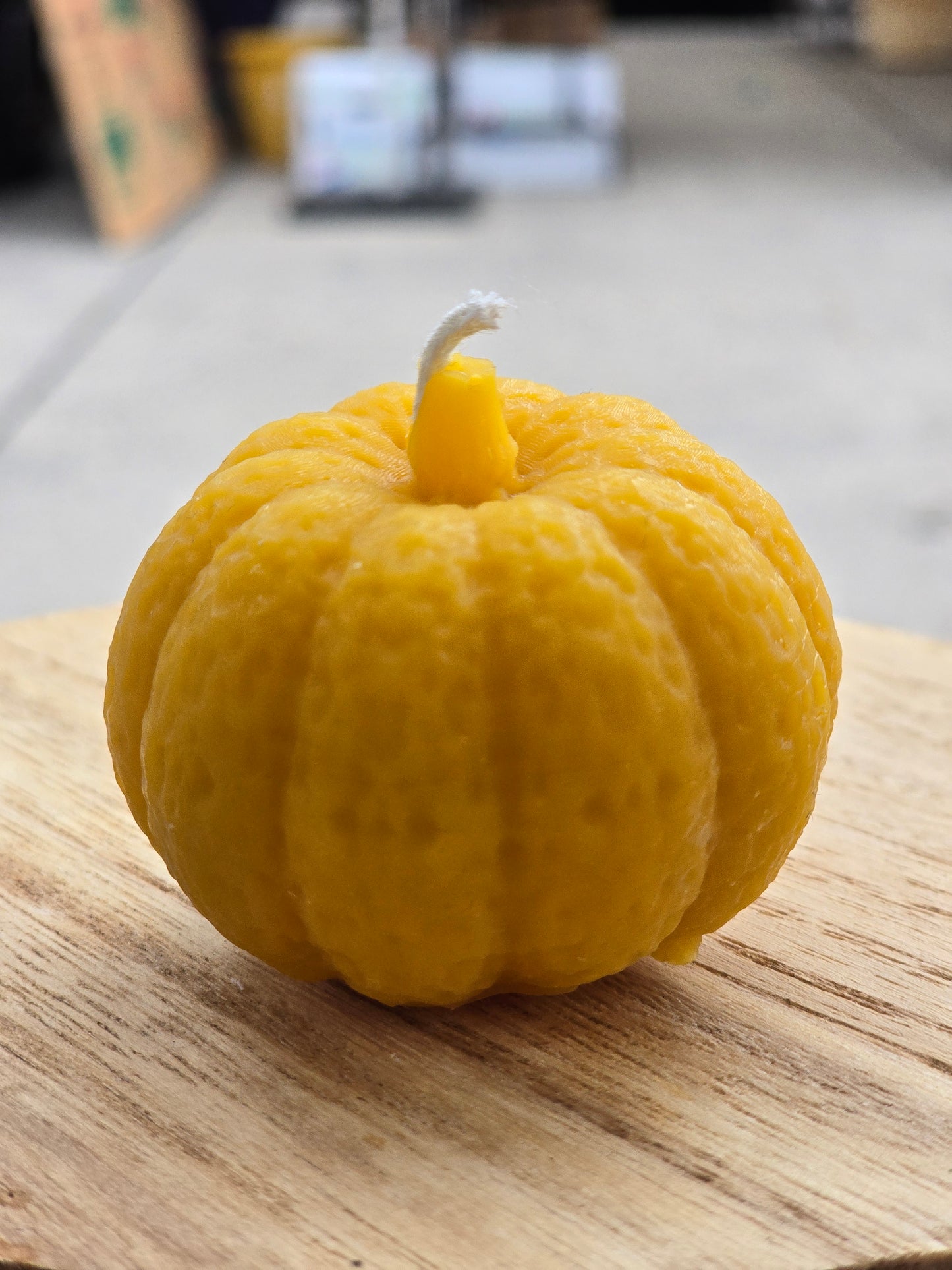 Small pumpkin Beeswax Candle